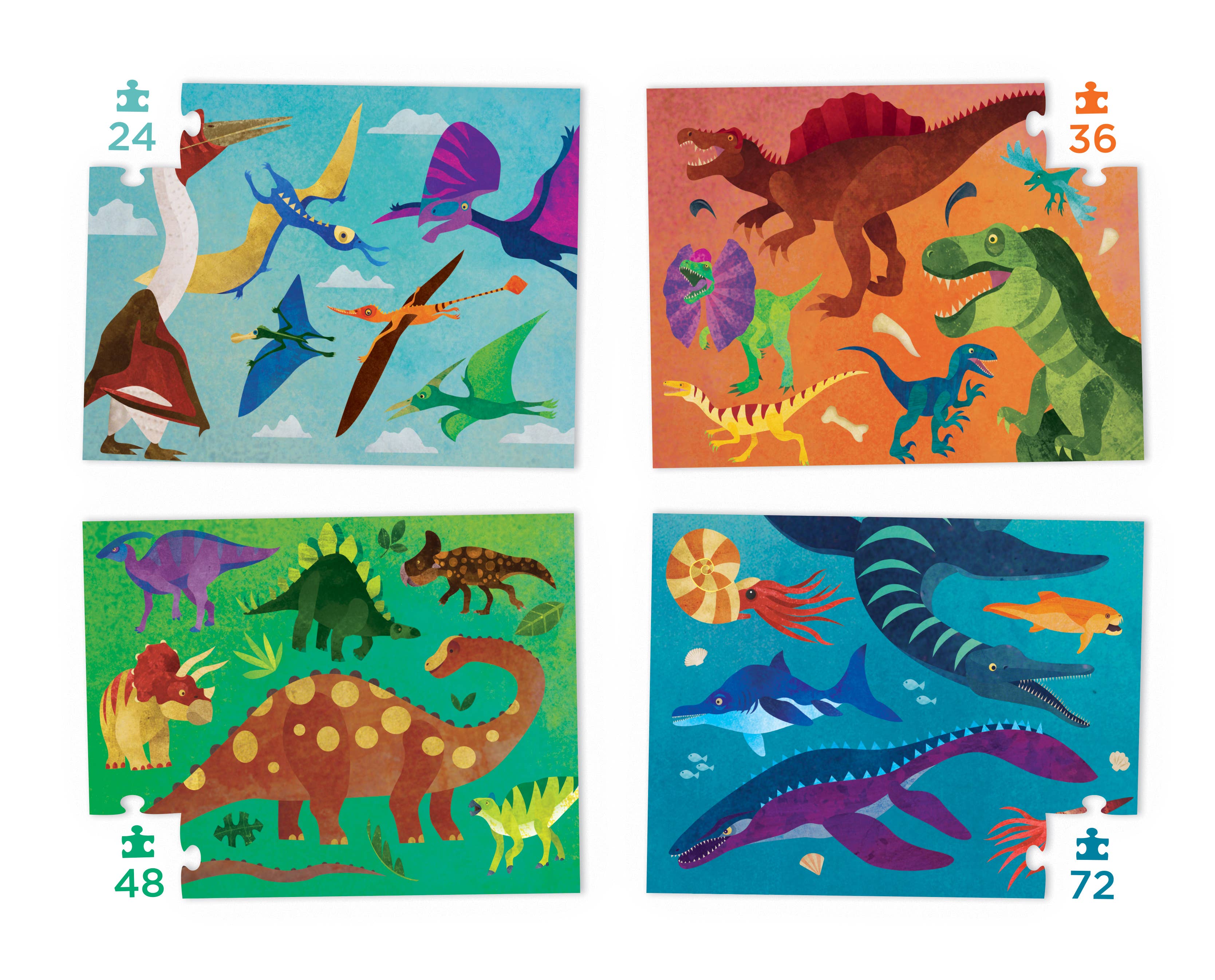 Four Puzzles - Dinosaurs