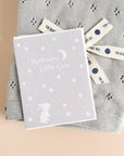 Greeting Card Bunny Moon Stars Baby Shower Birthday