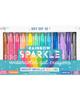 Rainbow Sparkle Metallic Watercolor Gel Crayons - Set of 12