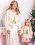 Coquette Christmas Tree Knit Sweater - Kids Clothing Holiday
