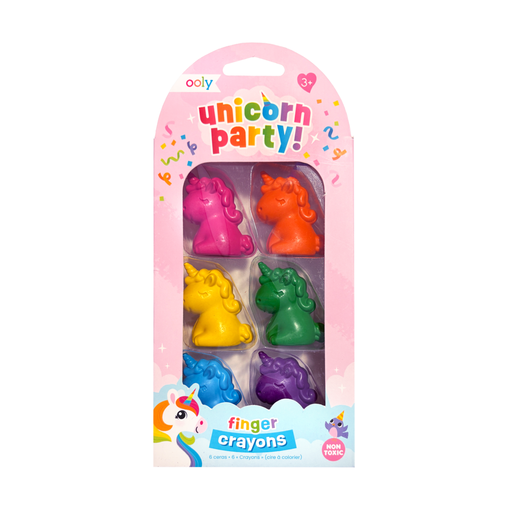 Unicorn Party Finger Crayons - Set of 6