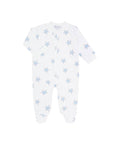 Blue Stars Print Zipper Footie