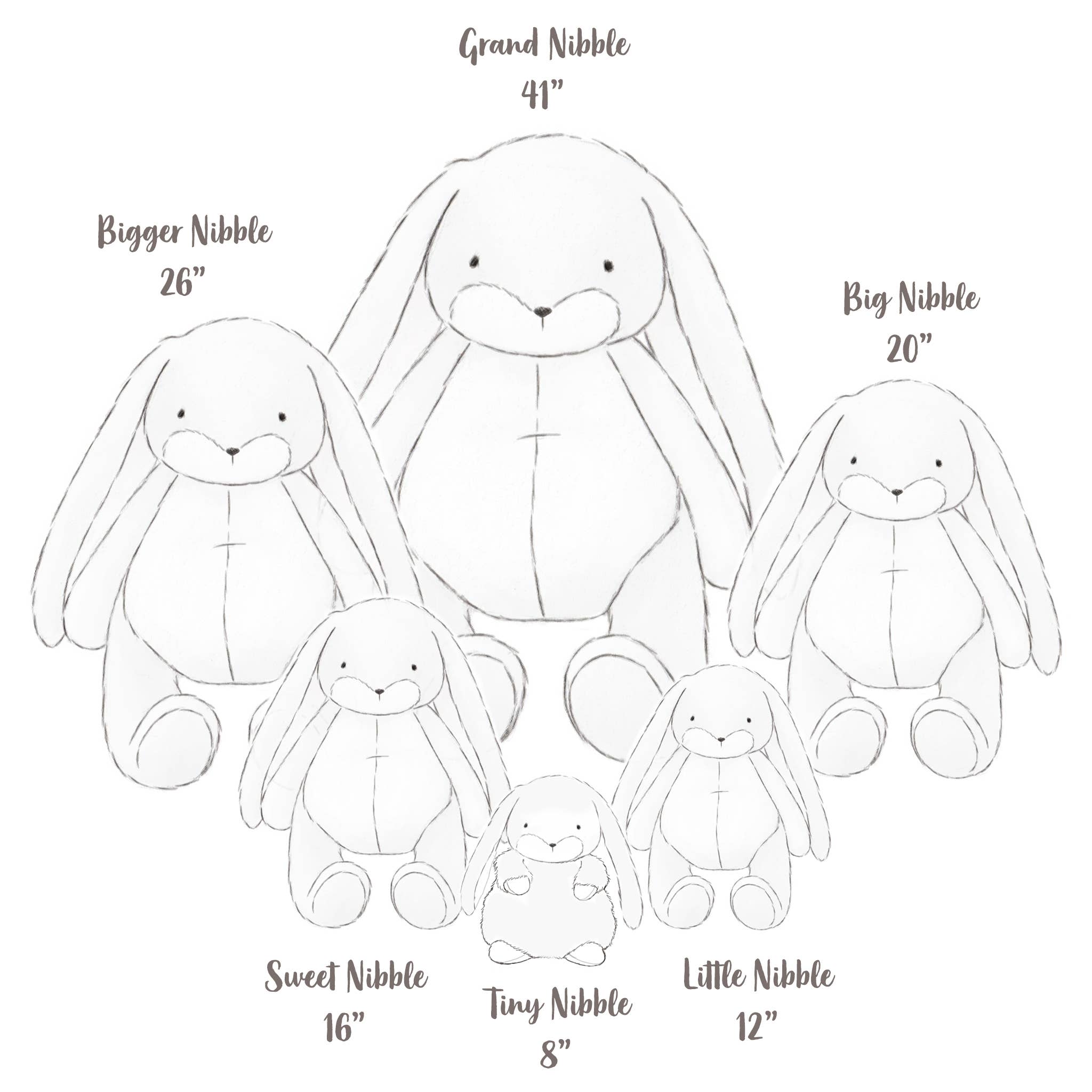 Big 20" Nibble Bunny – Gray