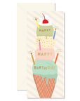 Birthday Ice Cream Cone folded Greeting Card