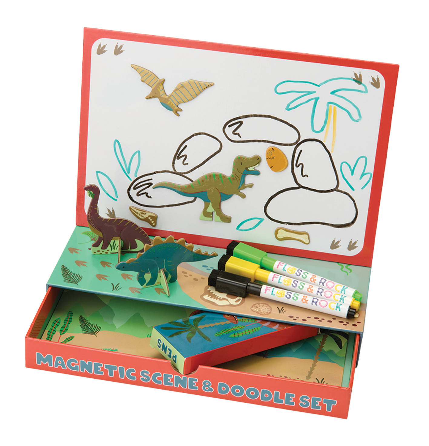 Dinosaur Magnetic Scene &amp; Doodle Set