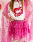 Pink Glitter Heart Cape