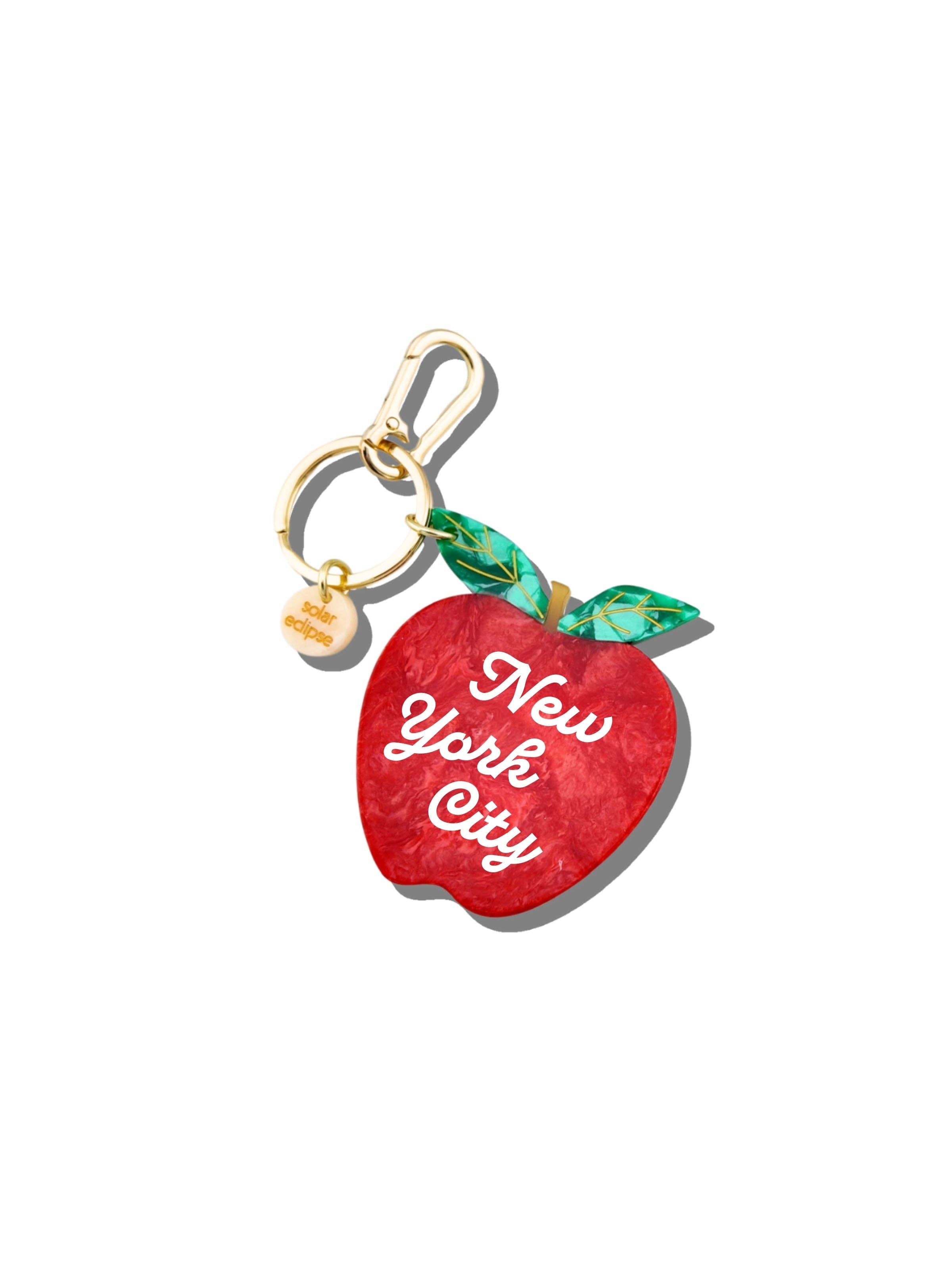 Hand-painted New York Apple Bag Charm + Keychain | Eco-Friendly