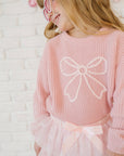 Coquette Bow Knit Sweater - Kids Boutique Clothing