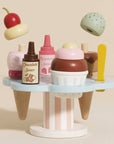 Wooden Ice Cream Stand & Toppings