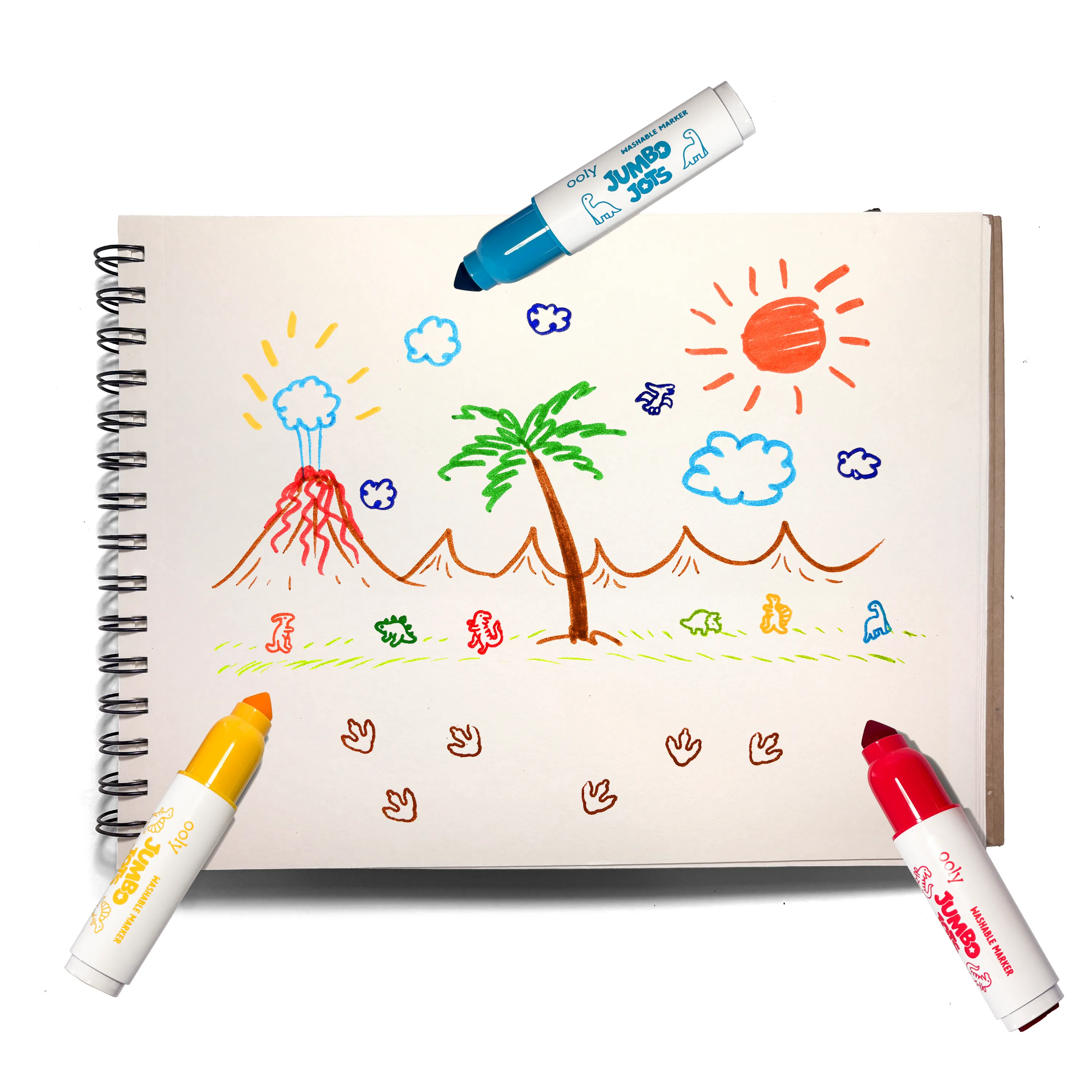 Jumbo Jots Dual Tip Dinosaur Stamp Markers - Set of 8