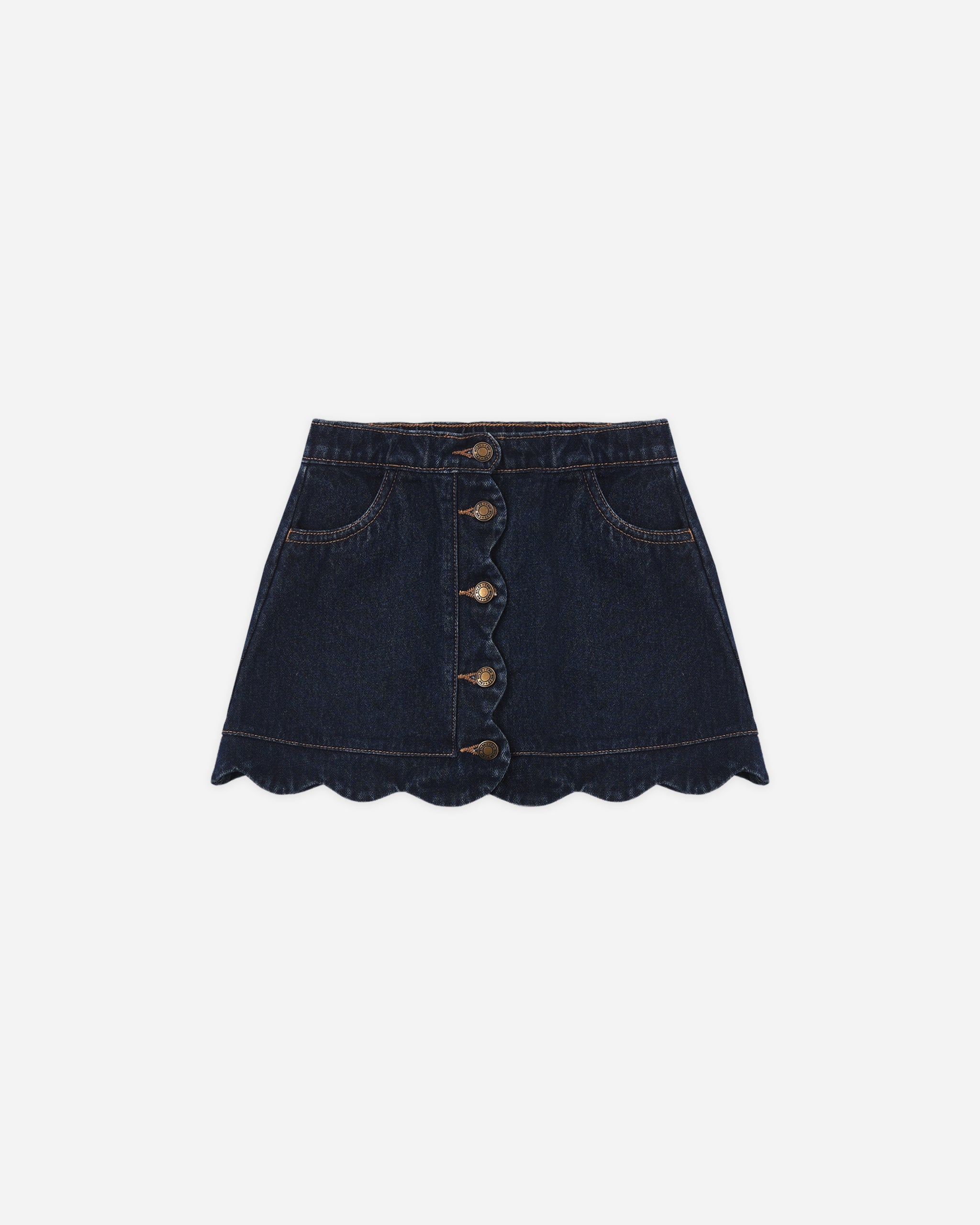 Denim Scallop Edge Skirt