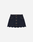 Denim Scallop Edge Skirt