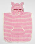 Kids Character Hooded Towel Cotton Candy Pink Stripe