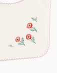 Classic Baby Bib - Embroidered Poppy