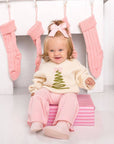 Coquette Christmas Tree Knit Sweater - Kids Clothing Holiday