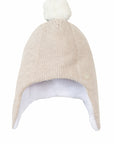 Cotton Cashmere Fleece Lined Pom Pom Hat