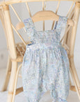 Blue Liberty Print Smocked Jumpsuit