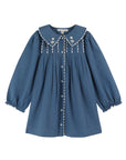 Emile et Ida Blue Embroidered Dress