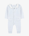 Tartine et Chocolat Ribbed Knit Embroidered Collar Romper