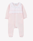 Tartine et Chocolat Pink Cotton Dot Embroidered Footie
