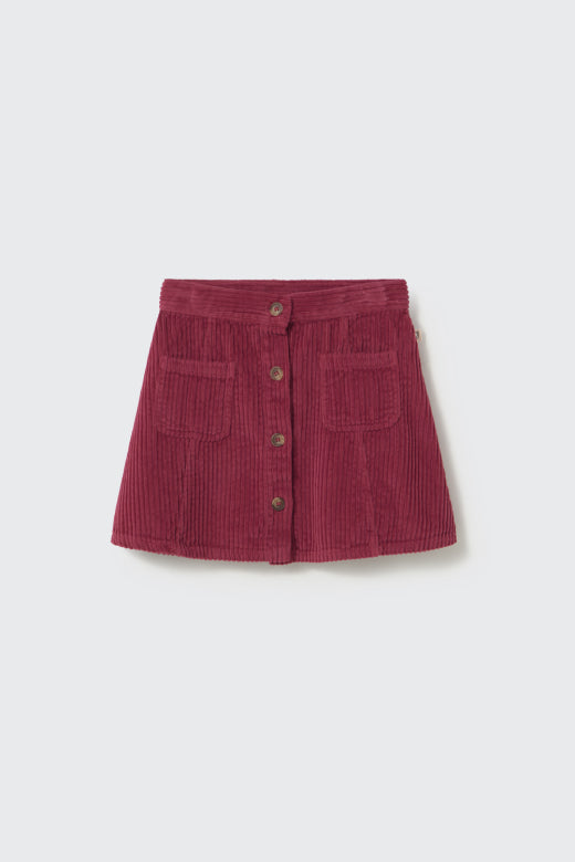 Modena Prune Corduroy Skirt