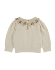 Cherry Embroidered Collared Sweatshirt