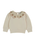 Cherry Embroidered Collared Sweatshirt