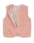 Pink Reversible Liberty Print Teddy Vest