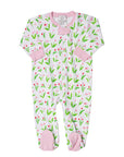 Heart Blooms Zipper Footie