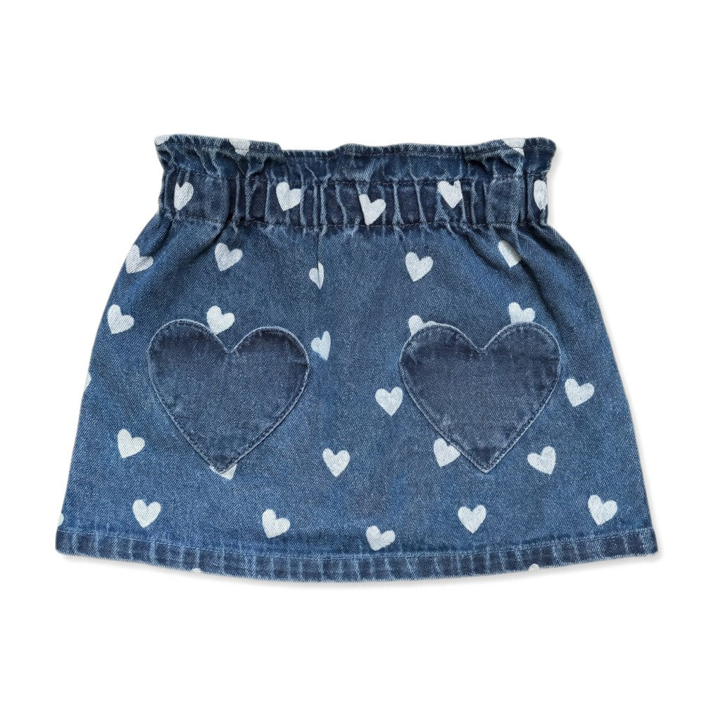 Heart Denim Skirt