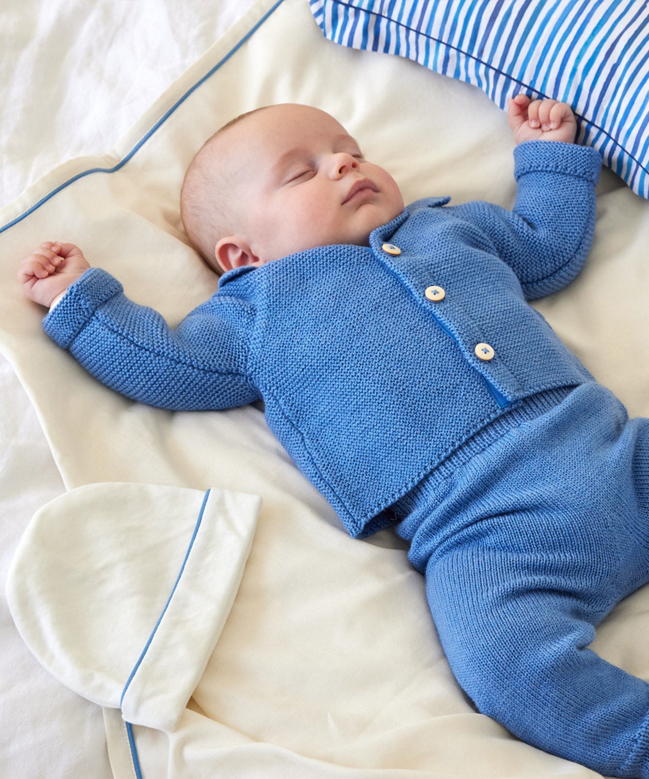 Blue Pat Baby Knit Set