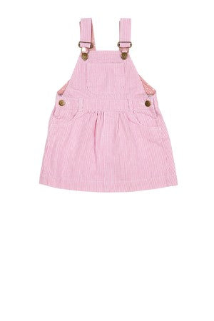 Pink Stripe Overalls Dress